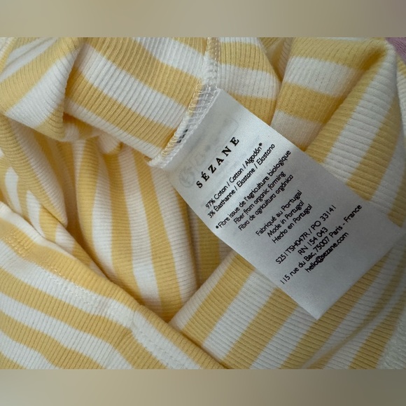 Sezane Camil T-shirt Ecru / Pastel Yellow - Size M - Picture 4 of 4